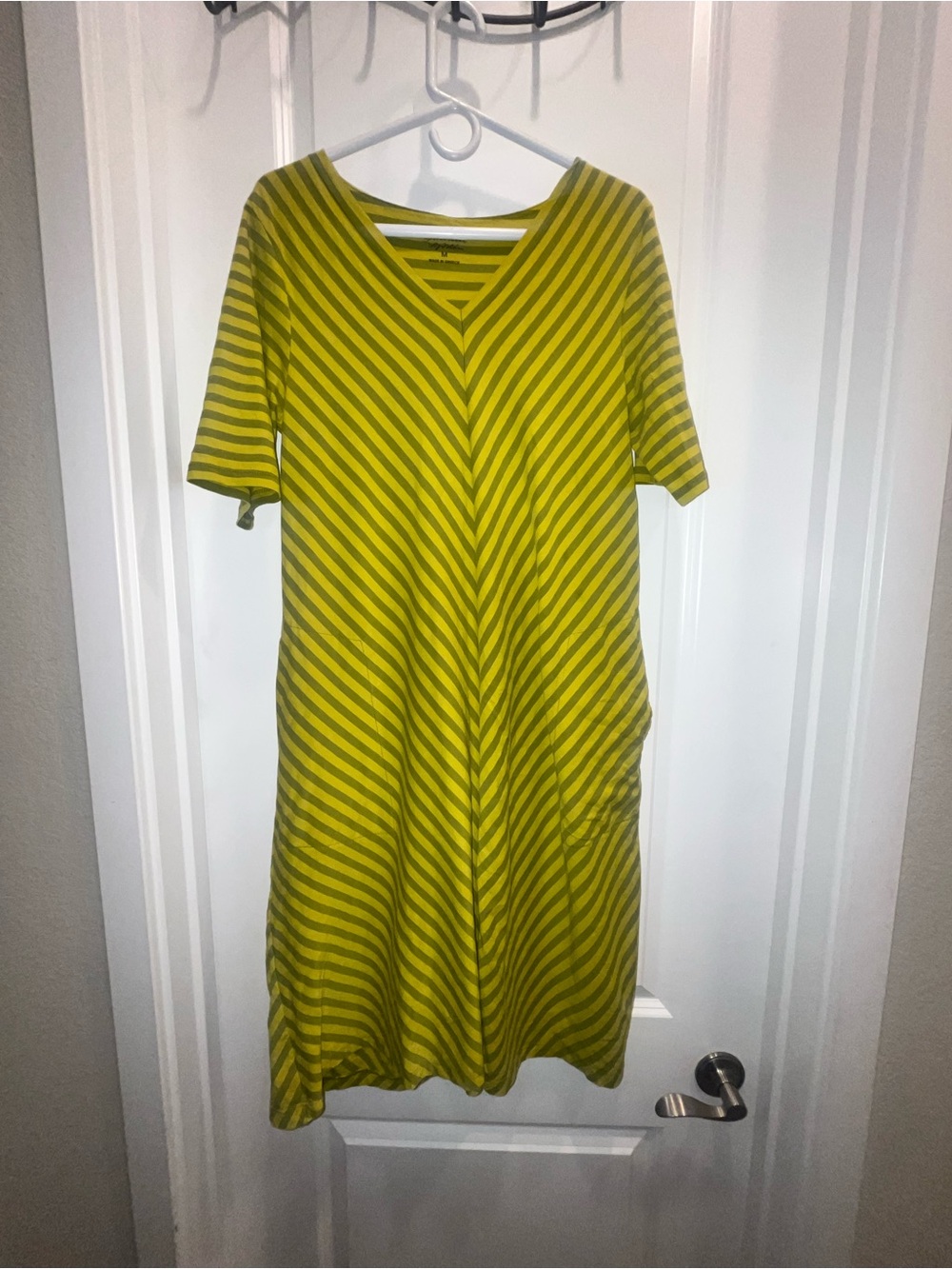 Gudrun Sjöden yellow-green V-neck dress